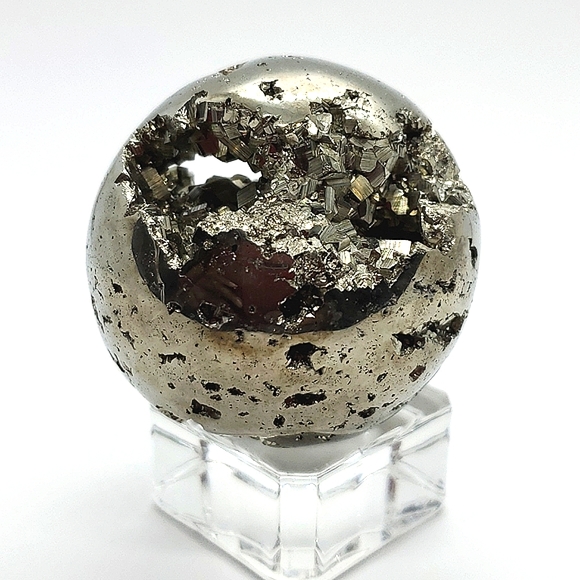 Pyrite Sphere With Amazing Druzy Natural Gemstone - Picture 1 of 17